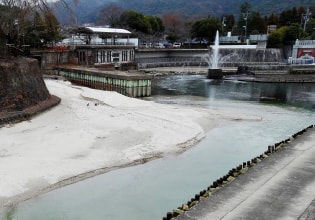 高低差を利用した噴水